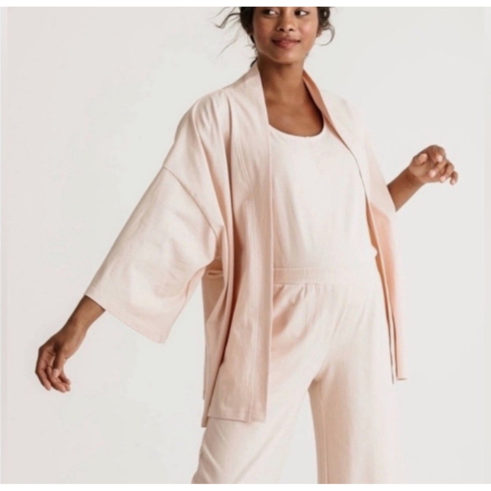 STORQ Maternity Breastfeeding Belted Robe Jacket Kimono Pink/Peach Sz 2 Delivery